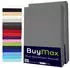 BuyMax Spannbettlaken 2-er Set, Doppelpack, Bettlaken, Jersey, Rundumgummi (2 Stück) Anthrazitgrau, 90x200 cm