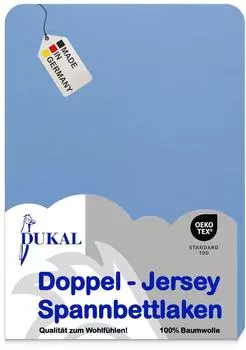 DUKAL Spannbettlaken für Topper, max. Matratzenhöhe 10 cm, Gummizug: rundum, 90x220 - 100x220 cm, Blau