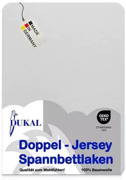 DUKAL Spannbettlaken Gummizug: rundum, 180x200 - 200x200 cm, Grau