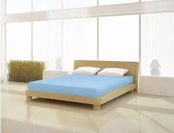 Mister Sandman Spannbettlaken Fein Jersey de luxe 180 - 200 x 200 cm bleu