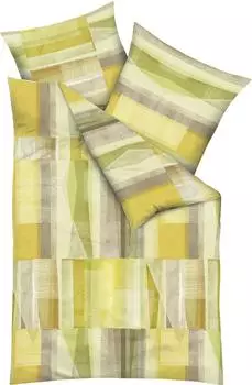 Kaeppel Bettw&auml;sche "Watercolors" Mako-Satin gr&uuml;n 155x220cm (80x80cm)