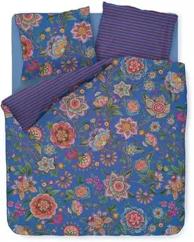 PiP Studio Bombay Bold Perkal-Wendebettwäsche 155x220cm (80x80cm), dunkelblau