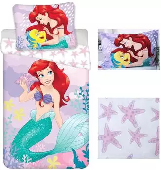 Jerry Fabrics Ariel Die kleine Meerjungfrau Bettw&auml;sche-Set 100% Baumwolle 140x200cm (24BS061)