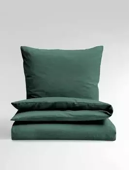 Bierbaum Bettw&auml;sche Biber Uni 135x200cm, 100% Baumwolle, gr&uuml;n/pinie