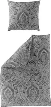 Bierbaum Biber Bettw&auml;sche Ornamente Barock grau 135x200cm (3846-10)