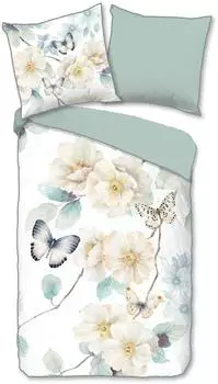 Descanso Adiwanya Wendebettw&auml;sche Blumen Mako-Satin, 200x200cm + 2x80x80cm (Adiwanya)