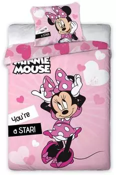 Aymax! Disney Minnie Kinder-Bettwäsche, Polyester, rosa, 140x200cm (4K-ED4504)