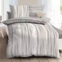 Kaeppel Mako-Satin Bettw&auml;sche Curvy 135x200 cm + 80x80 cm | silber - grau