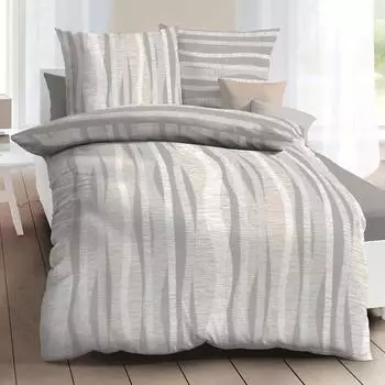 Kaeppel Curvy Bettw&auml;sche Mako-Satin 135x200cm + 80x80cm, silber