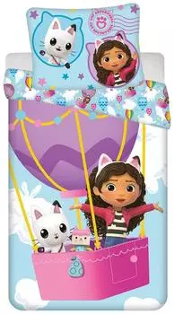 Jerry Fabrics Gabby's Puppenhaus Kinderbettwäsche-Set 140x200cm (Gabby-Balloon-CZ)