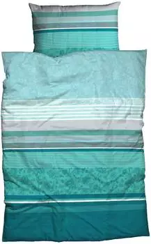 CASATEX Teri Bettw&auml;sche Mako-Satin, 100% Baumwolle, blau, 135x200cm
