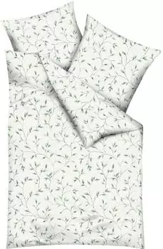 Kaeppel Bettw&auml;sche "Leaf" 155x220cm, Musselin, gr&uuml;n