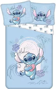 Jerry Fabrics Lilo & Stitch Wave Bettw&auml;sche-Set, 100% Baumwolle, blau, 140x200cm (24BS120)