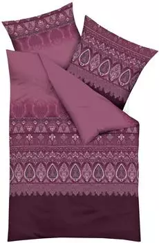 Kaeppel Opulence Bettw&auml;sche Mako-Satin Paisley/Ornamente burgund 135x200cm+80x80cm