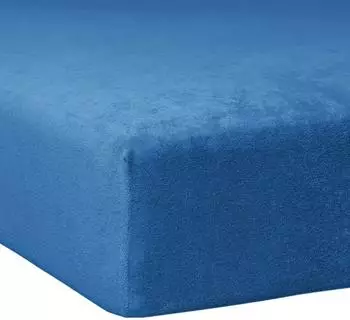 Traumschlaf Flausch Frottee Spannbettlaken 90x190&ndash;100x200 cm, kobalt
