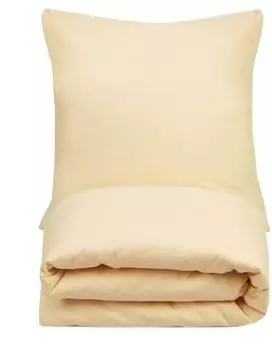 ZOLLNER Bettw&auml;sche-Garnitur 80% Baumwolle 20% Polyester, gold, 80x80+140x200cm