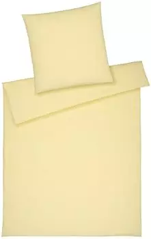Elegante Breezee Halbleinen-Bettw&auml;sche buttergelb 155x220cm (7038)