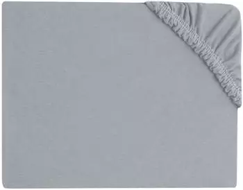 ZOLLNER Spannbettlaken 100x200cm, Baumwolle, grau, 20cm Steg