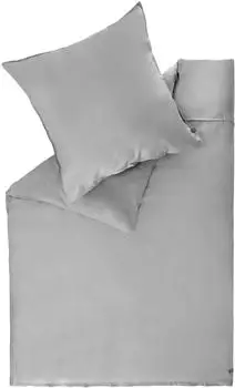 Sch&ouml;ner Wohnen Plain Satin-Bettw&auml;sche, grau, 200x200cm, Oeko-Tex Standard 100