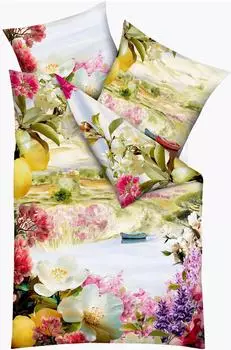 Kaeppel Tutto bene Bettw&auml;sche Mako-Satin, bunt, 135x200cm (80x80cm)