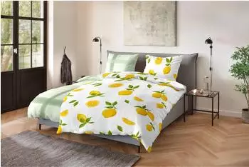 Primera Soft-Seersucker-Bettw&auml;sche Lemon 135x200cm, 100% Baumwolle, gelb (213073-015)