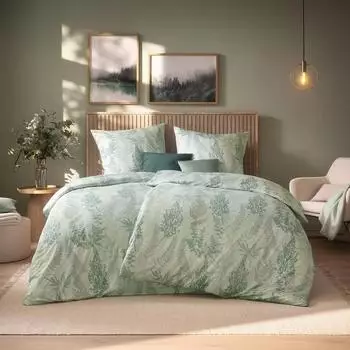 Estella Hedi Bettw&auml;sche Mako-Interlock-Jersey, salbeigr&uuml;n, 135x200cm (80x80cm)
