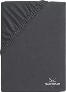 Sansibar Jersey Spannbettlaken 180x200cm, anthrazit
