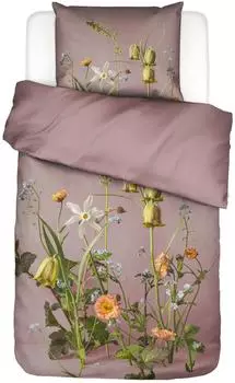 Essenza Ficaria Bettw&auml;sche-Set, Satin, florales Muster, woodrose, 135x200+80x80cm