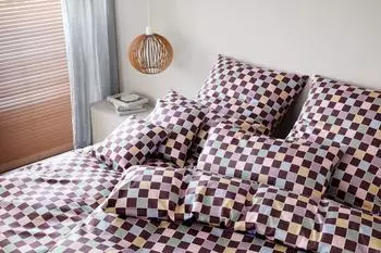 Elegante Scrabble Bettwäsche Jersey 155x220+80x80cm, merlot