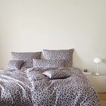 Elegante Leolook Bettw&auml;sche Mako-Satin 2-teilig kobaltblau (135x200+80x80)
