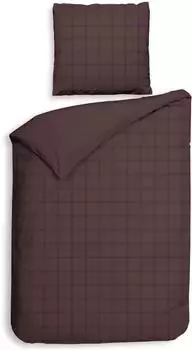 Heckett & Lane Diamante Wendebettw&auml;sche Mako-Satin, kariert, marsala (155x220)