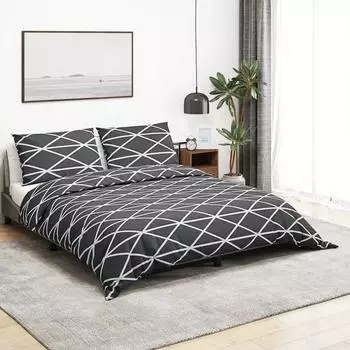 vidaXL Bettwäsche-Set grau 155x220cm Baumwolle