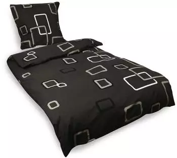 Beautissu Noa Bettwäsche-Set Renforcé Baumwolle anthrazit Ornamente 135x200cm (Noa)