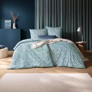 Estella Tina Bettwäsche Mako-Interlock-Jersey, cyan, 155x220cm (6545-51)