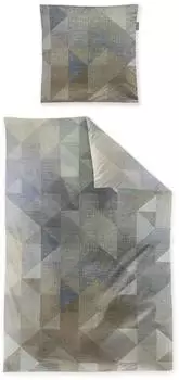 Irisette Wave Mako-Satin Bettwäsche geometrisch grau 135x200cm (8716-80)