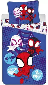 Jerry Fabrics Spidey Super-Freunde Wende-Bettwäsche 140x200cm, Baumwolle (24BS113)