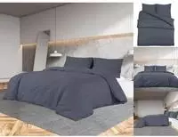vidaXL Bettw&auml;sche-Set Anthrazit 240x220 cm Baumwolle