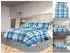 vidaXL Bettwäsche-Set Blau und Grau 200x220 cm Baumwolle