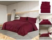 vidaXL Bettw&auml;sche-Set Bordeauxrot 220x240 cm Baumwolle