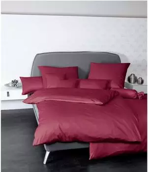Janine Mako-Satin Bettw&auml;sche Colors 31001 - 40 x 80 cm, Bordeaux