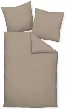 Janine Mako-Satin Bettw&auml;sche Colors 31001 - 40 x 80 cm, Cappuccino