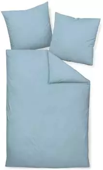 Janine Mako-Satin Bettw&auml;sche Colors 31001 - 40 x 80 cm, Perlblau