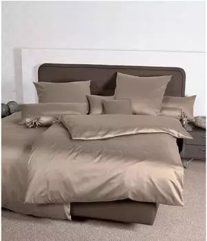 Janine Mako-Satin Bettw&auml;sche Colors 31001 Nackenrolle - 15 x 40 cm, Taupe