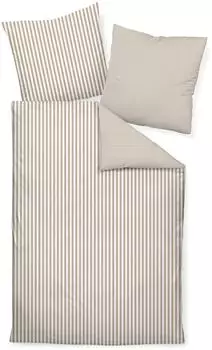 Janine Mako-Satin Wendebettw&auml;sche Modern Classic 3912 - Naturell, 200 x 220 + 2 x 80 x 80 cm