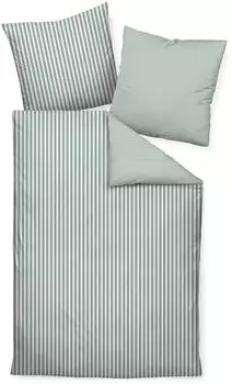 Janine Mako-Satin Wendebettw&auml;sche Modern Classic 3912 - Salbeigr&uuml;n, 200 x 220 + 2 x 80 x 80 cm