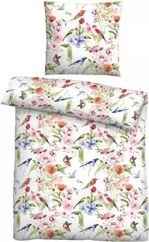 Biberna Mako-Satin Bettw&auml;sche 135x200 cm (80x80 cm) rosa (528146)