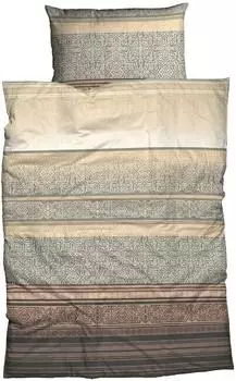 CASATEX Biber Bettw&auml;sche Turi 155x220 cm (80x80 cm) beige-braun (531945)