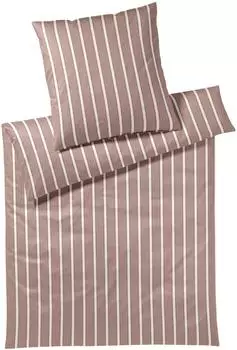 Elegante Bambus-Baumwoll-Satin Bettw&auml;sche Refrain 155x220 cm (80x80 cm) mauve (533402)