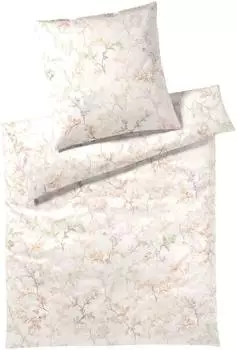 Elegante Bambus-Baumwoll-Satin Bettw&auml;sche Symphony 135x200 cm (80x80 cm) natur (533407)