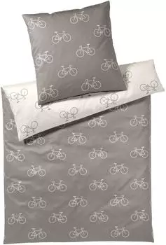 Elegante Mako-Satin Bettw&auml;sche Velo 135x200 cm (80x80 cm) taupe (533447)
